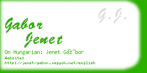 gabor jenet business card